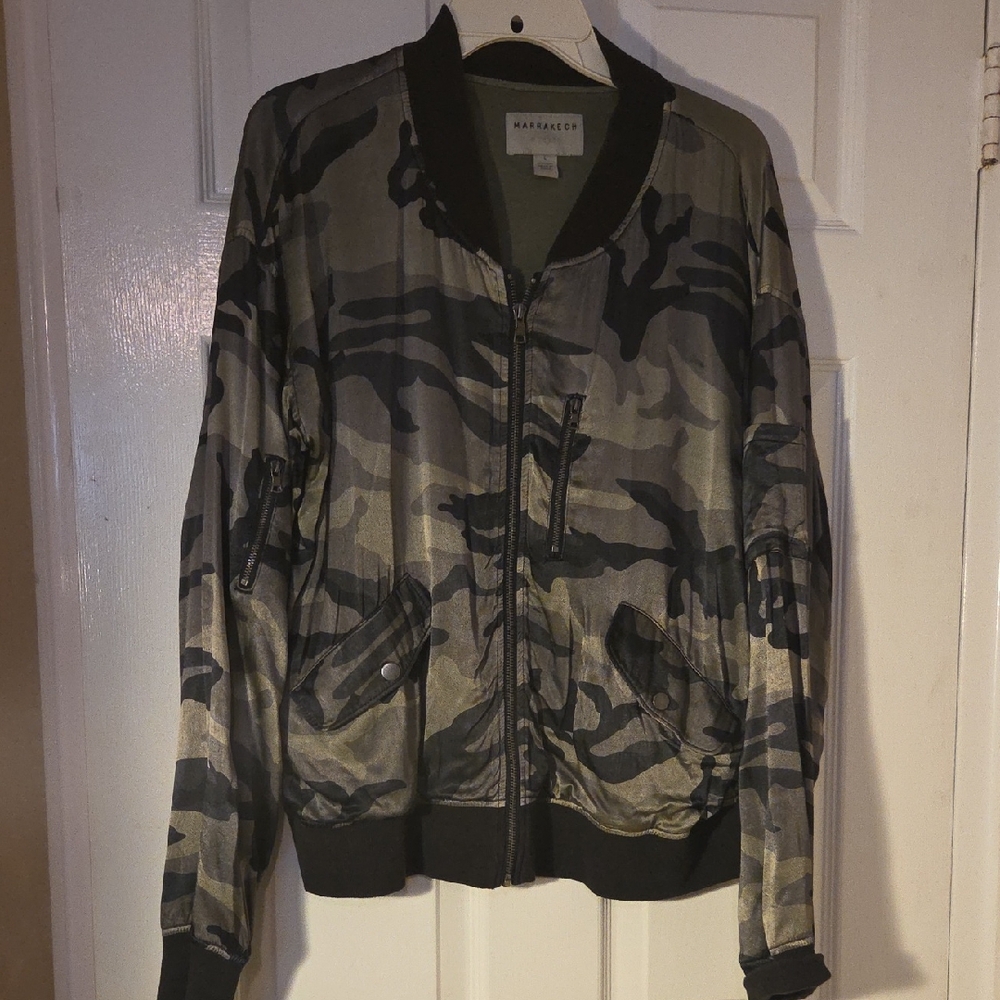 Marrakech Green and Black Camouflage Jacket